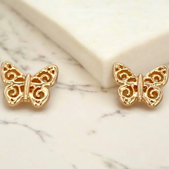 LC Lauren Conrad Jewelry - LC Lauren Conrad Gold Plated Butterfly Stud Earrings